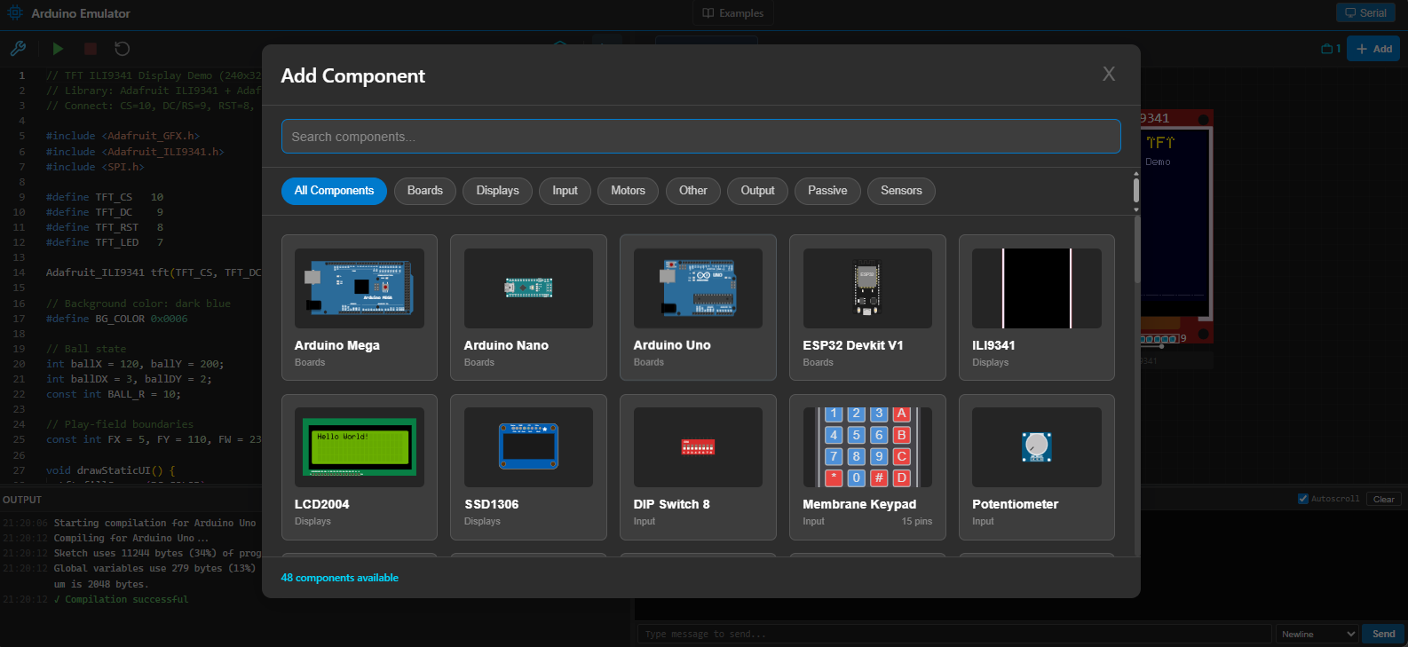 Component Picker with 48 components